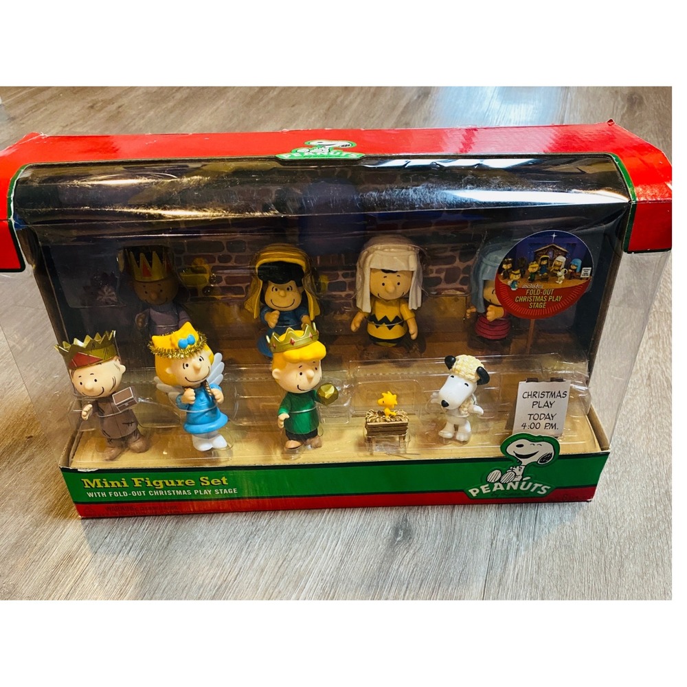 Peanuts Christmas Pageant Mini Figure Set Nativity Charlie Brown Snoopy 2012